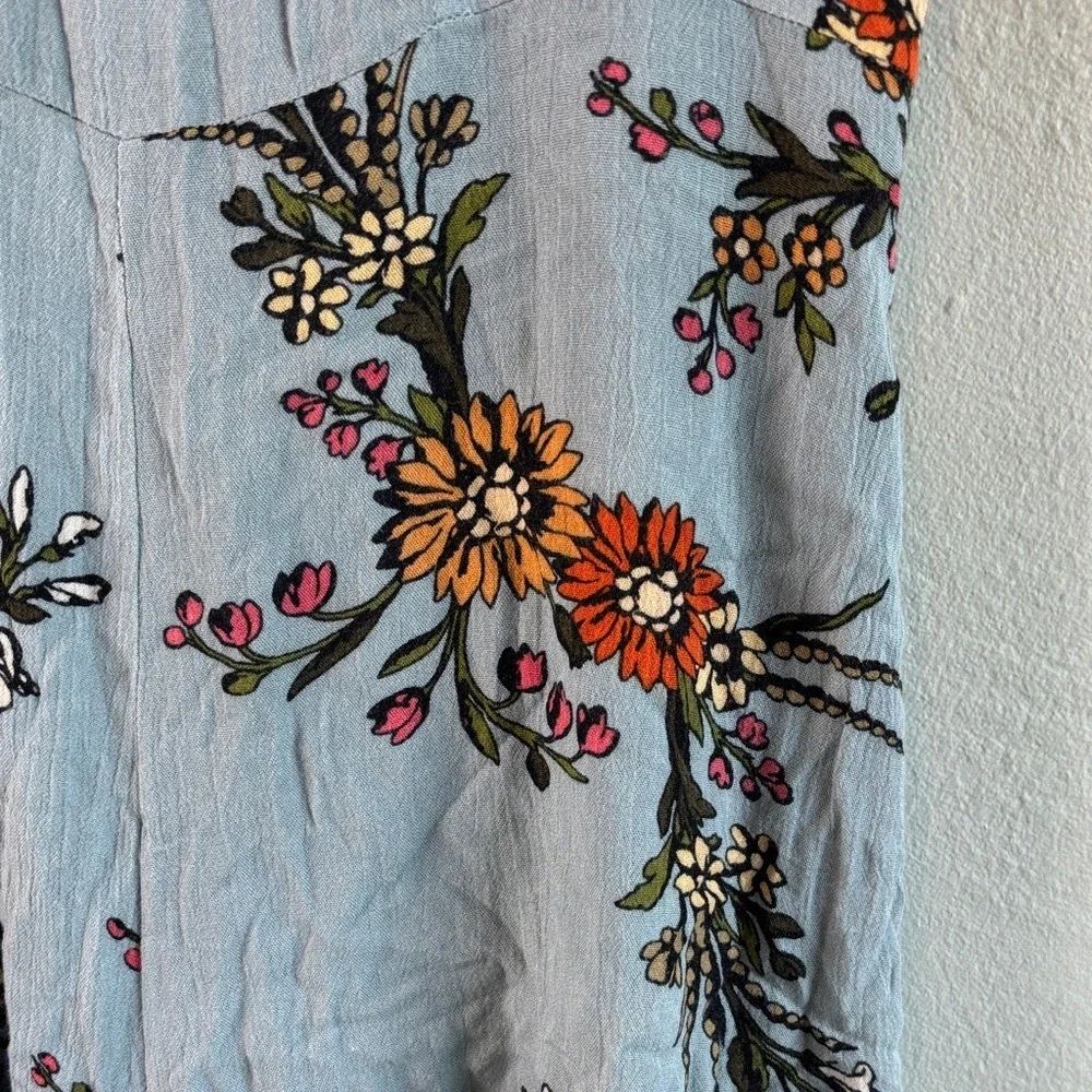 Urban Outfitters Kimchi Blue Light Blue Floral Romper 6 Coquette Twee Festival - Picture 3 of 6